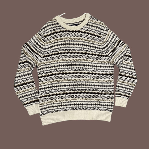 Croft & Barrow Fair Isle Sweater | Cotton Cream | Size L | Vintage - Picture 1 of 5